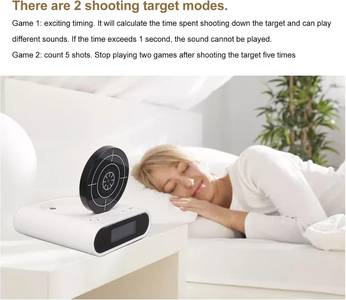 🎯Interactive Digital Target Alarm Clock – LED Display with Custom Ringtones & 2 Playful Alarm Modes