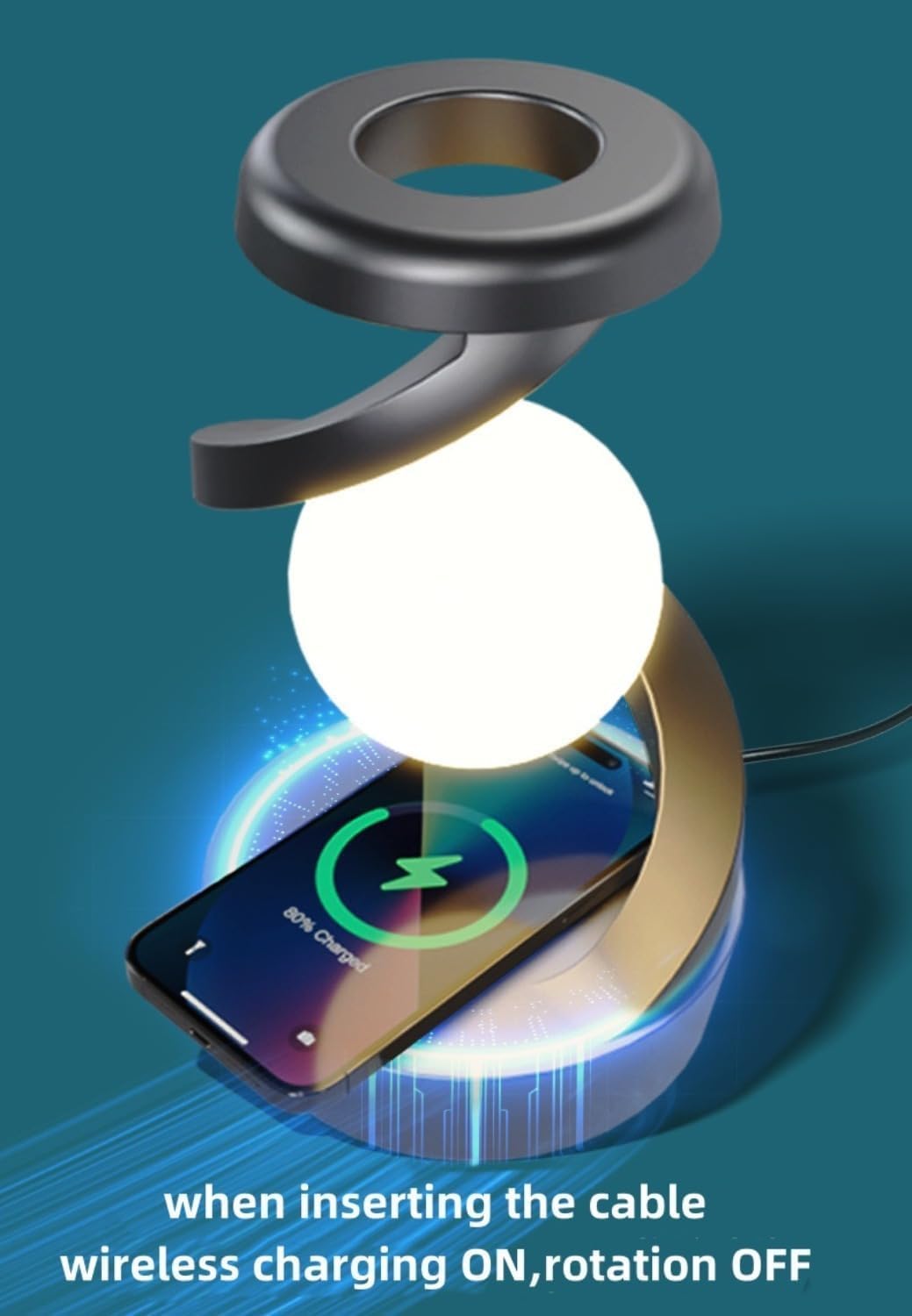 💡 Magnetic Floating LED Lamp with Wireless Charger