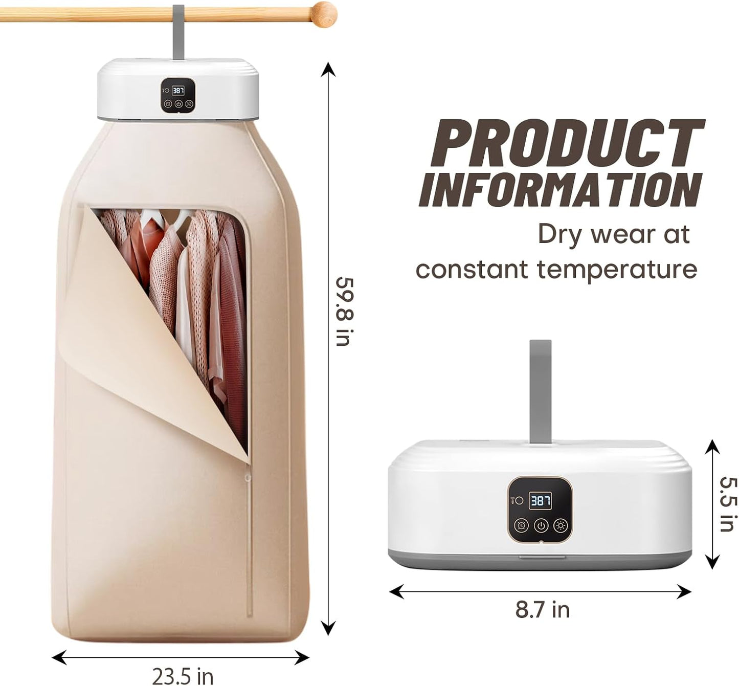 👕 Portable Foldable Clothes Dryer – Compact, Remote‑Controlled, with UV Hygiene – Ideal for Travel & Small Spaces
