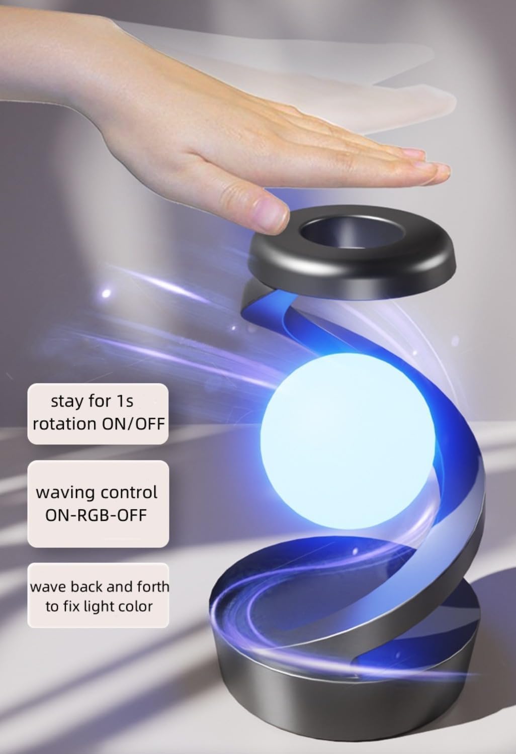 💡 Magnetic Floating LED Lamp with Wireless Charger