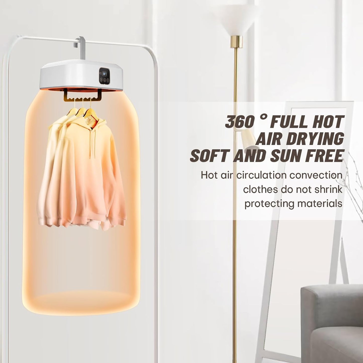 👕 Portable Foldable Clothes Dryer – Compact, Remote‑Controlled, with UV Hygiene – Ideal for Travel & Small Spaces