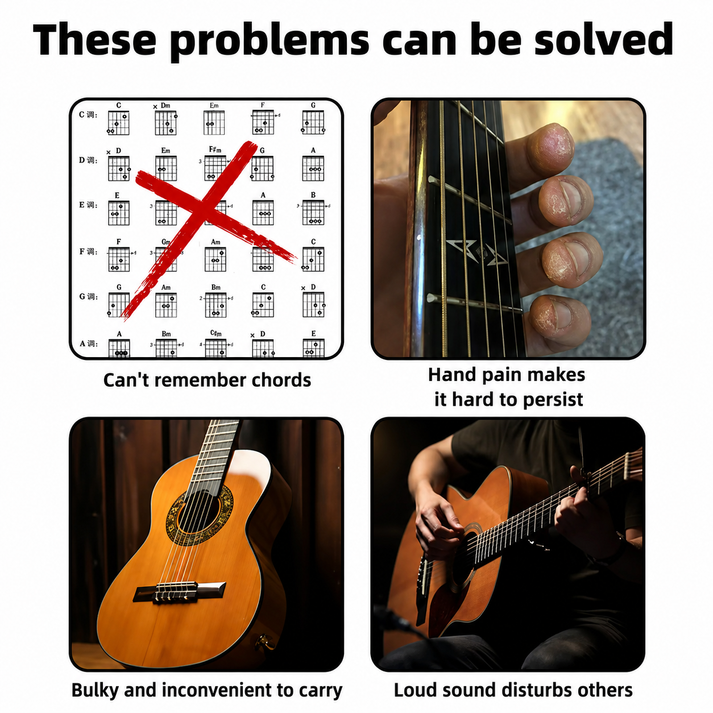 🎸 Guitar Chord Trainer –  Real Steel Strings, Compact & Portable