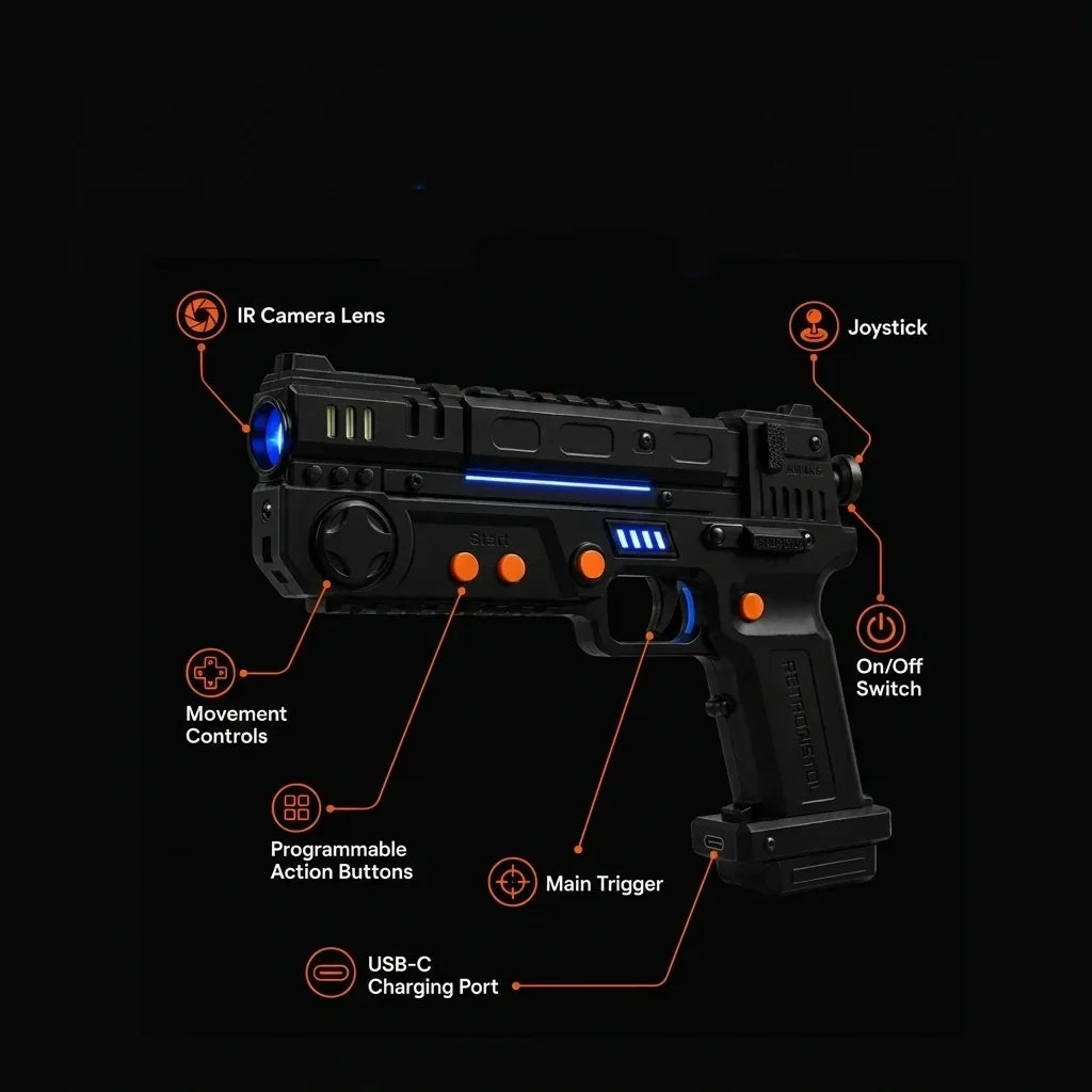 🔫 Wireless Arcade Light Gun – Instant Action, Zero Wires
