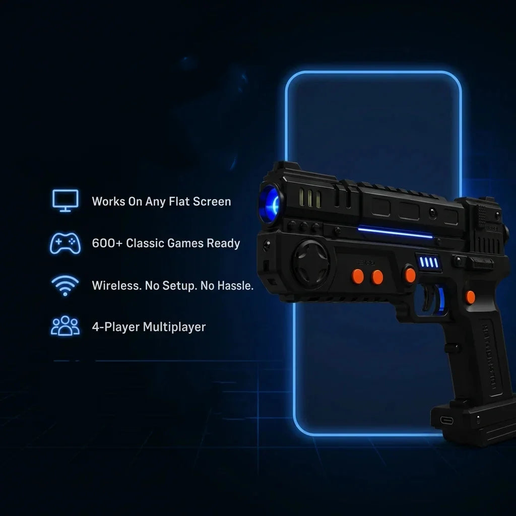 🔫 Wireless Arcade Light Gun – Instant Action, Zero Wires