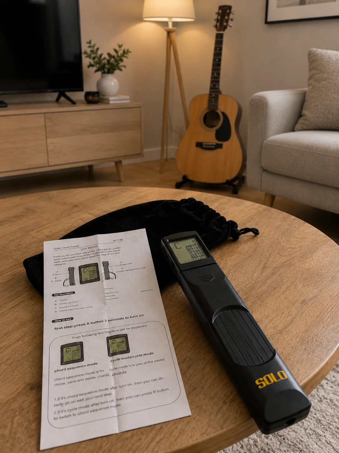 🎸 Guitar Chord Trainer –  Real Steel Strings, Compact & Portable