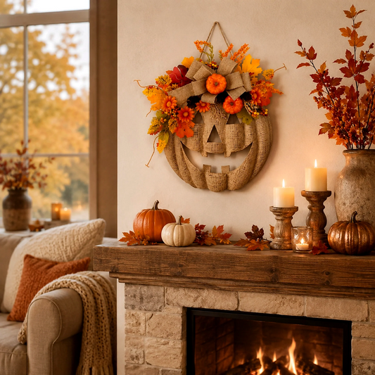 🎃 Lighted Pumpkin Wreath