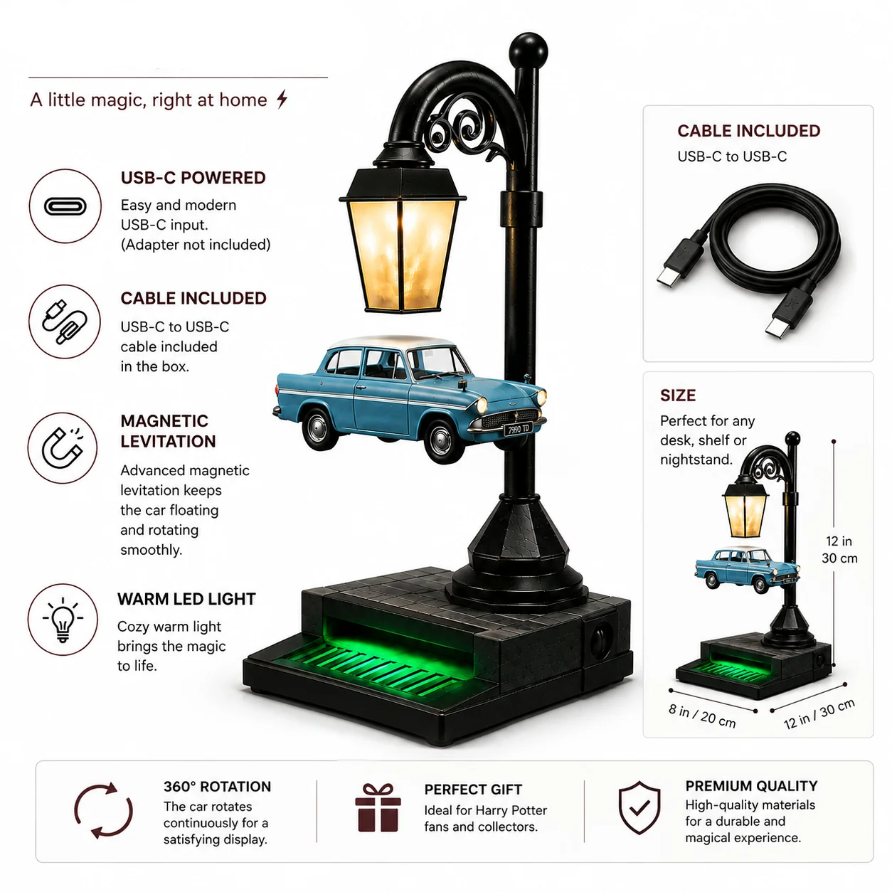 ✨ Magnetic Floating Magic Lamp – Levitating Light, Enchanted Glow